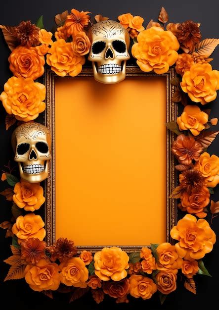 Premium AI Image | Marigold flower mexican dia de muertos day of the ...