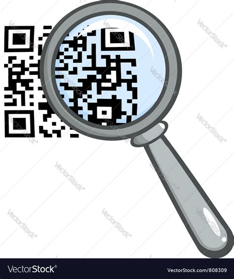 Magnifying Glass Over A Qr Code Royalty Free Vector Image