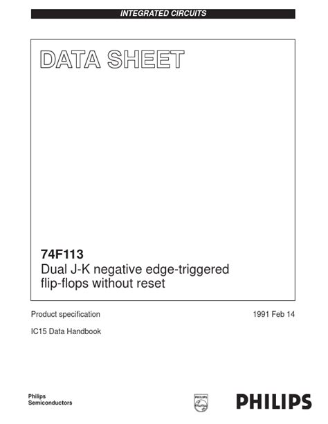 F Datasheet Pdf Dual J K Negative Edge Triggered Flip Flops