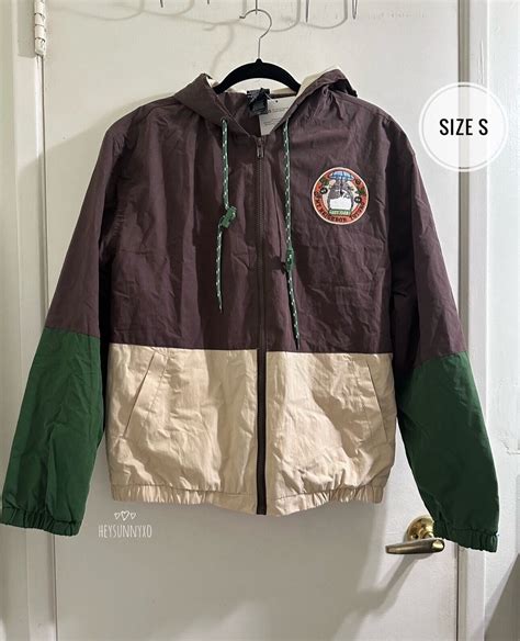 Studio Ghibli My Neighbor Totoro Color Block Windbreaker Jacket Size S