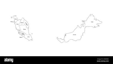 Malaysia political map of administrative divisions - states and federal ...