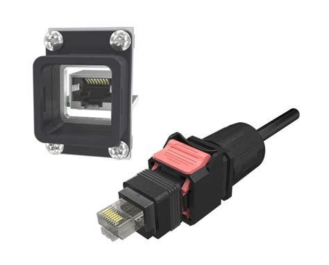 Rj45 Ip6x Rectangular Push Pull Connectors And Cables Ndh Series