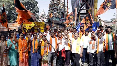 Hanuman Flags Hoisted On Houses In Karnatakas Mandya Bjp Leads