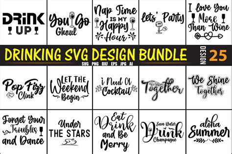 Drinking Svg Bundle By Orpitabd Thehungryjpeg