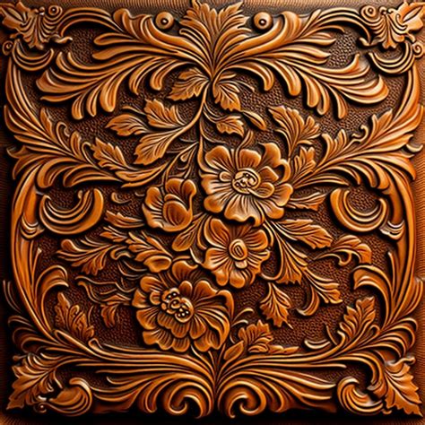 Premium Ai Image A Close Up Of A Decorative Wooden Panel With Flowers