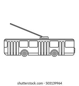 Trolleybus Icon Outline Illustration Trolleybus Vector Stock Vector ...