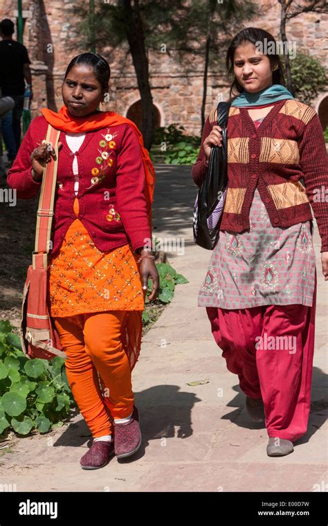 New Delhi, India. Young Indian Women Wearing Contemporary Dress Styles ...