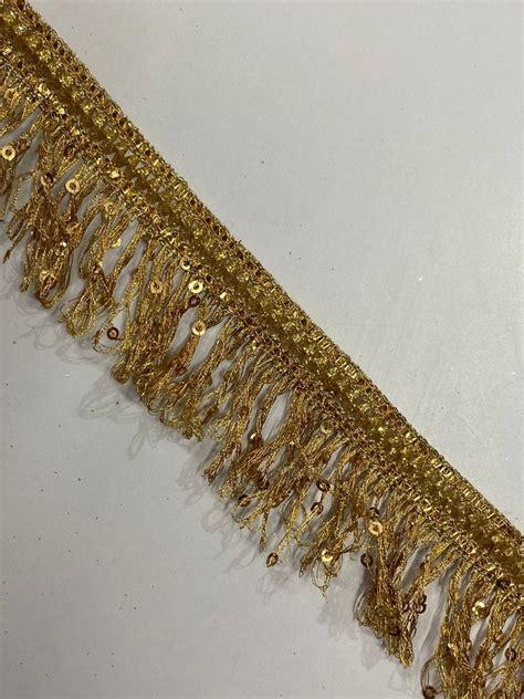 Single Sided Golden Samosa Sequence Zalar Lace For Garments Size