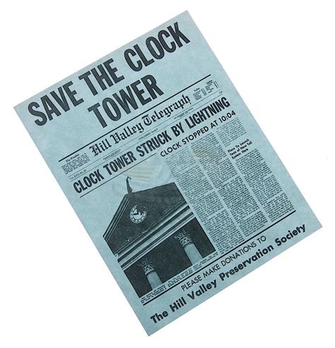 Back To The Future - "Save The Clock Tower" Flyer - 17678