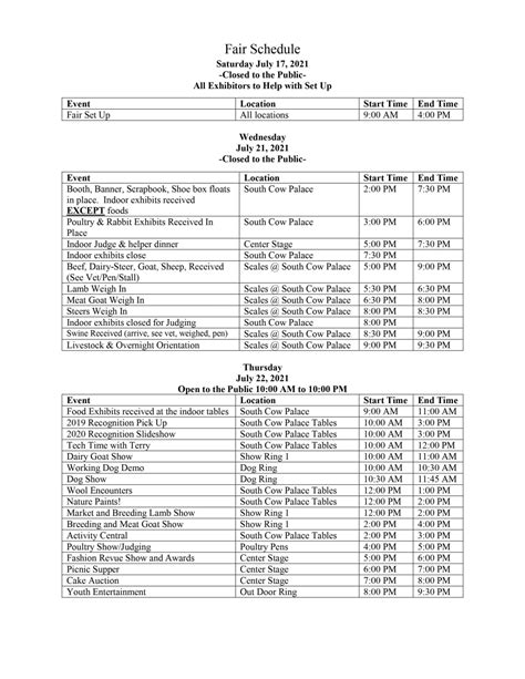 Fair Schedule_Updated 07_16_2021_PAGE1_RESIZED | Baltimore County 4H Fair