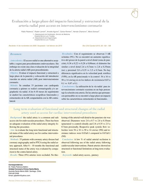 Pdf Evaluación A Largo Plazo Del Impacto Funcional Y Estructural De