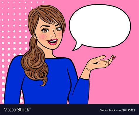 Retro Girl With Empty Speech Bubble Royalty Free Vector