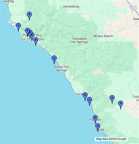 Big Sur Campground Map