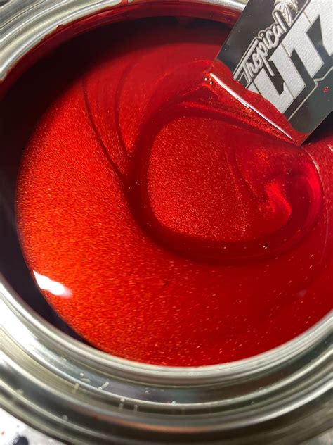 Red Metallic Basecoat Flake Matched Paint — Tropical Glitz