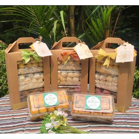 Jual Box Hampers Handle Susun 3 Toples Persegi Panjang 350gr Susun