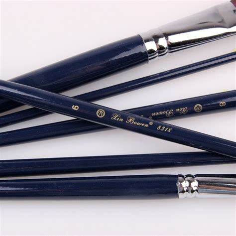 6 Stksset Aquarel Verf Pen Houten Handvat Houten Grandado