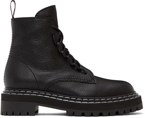 Proenza Schouler Black Lug Sole Combat Boots SSENSE Canada