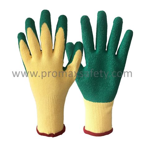 Polycotton With Crinkle Latex Palm Coated Glove Promaxsafety China