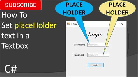 How To Set Placeholder Text In A Textbox In C Youtube