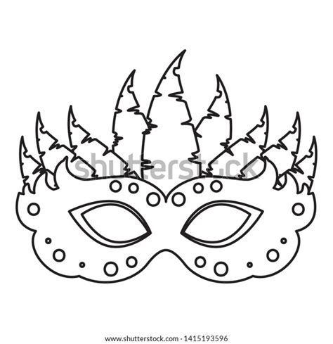 Carnival Mask Feathers Vector Illustration Stock Vector Royalty Free