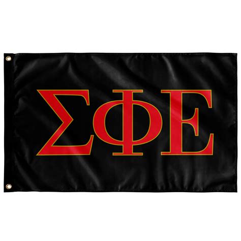 Sigma Phi Epsilon Greek Letters Flag Black Red And Gold Banner Greek Gear Dg2 Designergreek2