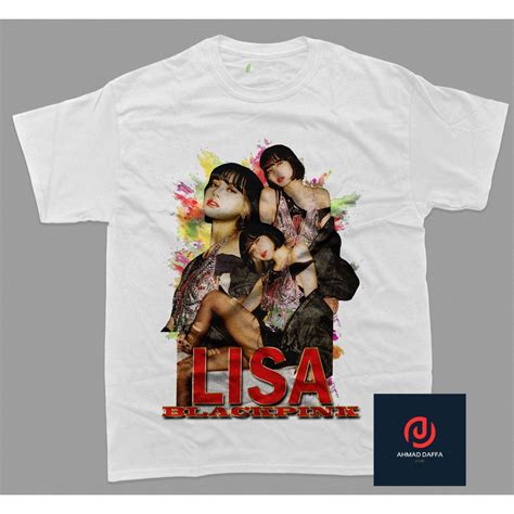 Kpop Lisa Blackpink T Shirt Baju Kaos Baju Kaos Vintage