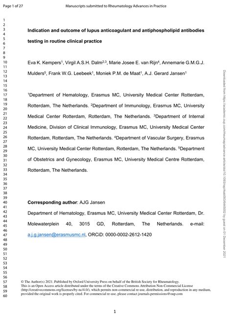 Pdf Indication And Outcome Of Lupus Anticoagulant And Antiphospholipid Antibodies Testing In