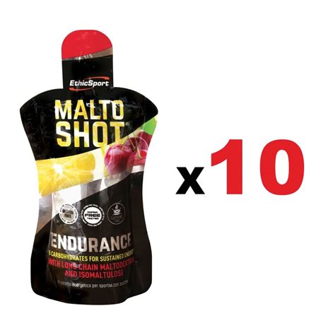 EthicSport MALTOSHOT Endurance CILIEGIA LIMONE 10 Pack Da 50 Ml Ethic