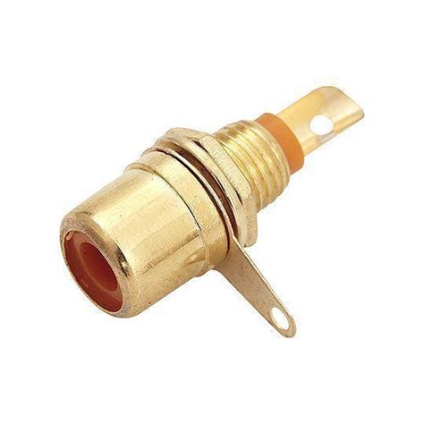 Jack RCA fêmea para painel rosca solda dourado 20 peças Rontek Plug