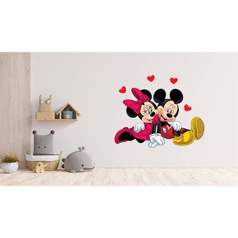 Adesivo De Parede Minnie E Mickey Apaixonados Mod02 Shopee Brasil