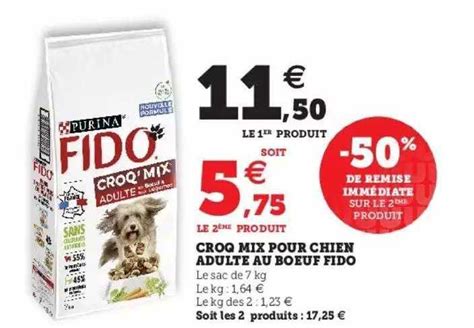 Offre Croq Mix Pour Chien Adulte Au B Uf Fido Chez Super U