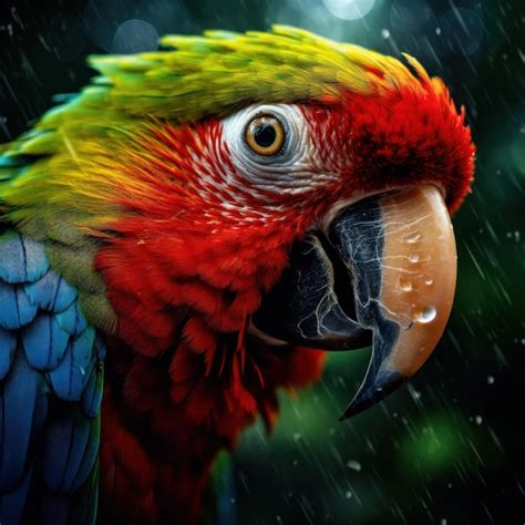 Premium Photo Parrot Wildlife Photography Generative Ai