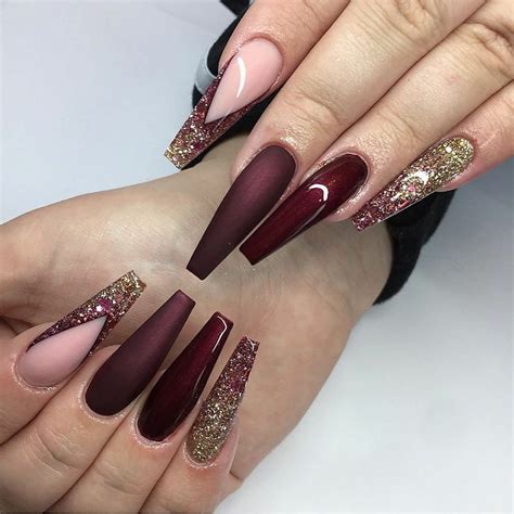 Pin By Yvette Arce Williams On Unhas Maroon Nails Burgundy Acrylic