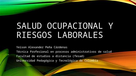 Pptx Diapositivas Salud Ocupacional Y Riesgos Laborales Dokumentips