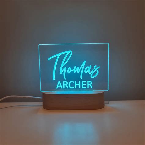 Personalised Name Childrens Night Light Nursery Lamp Etsy