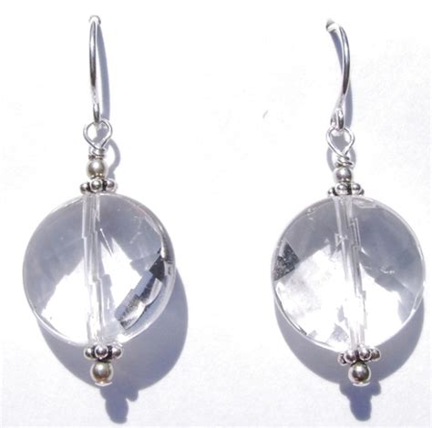 Natural Rock Crystal Clear Quarz Earrings Or Leverbacks Mm Etsy Uk