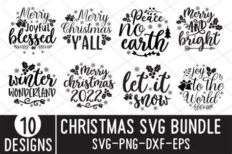 Christmas Round Sign Svg Bundle Graphic By Craftiedesigns · Creative