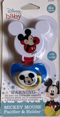 New In Pack Disney Baby Blue Mickey Mouse Pacifier Holder Bpa Free