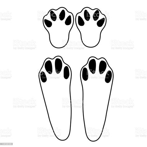 Cute Rabbit Footprints Isolated Illustration On A White Background Vector Illustration Stock