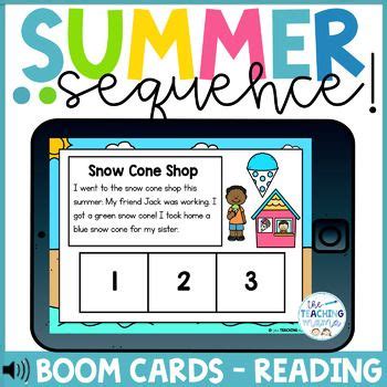 Sequencing Stories Summer BOOM CARDS Is An Engaging Way For Your