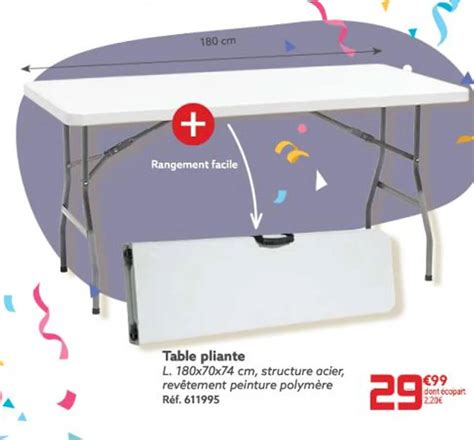 Promo Table Pliante Chez Gifi