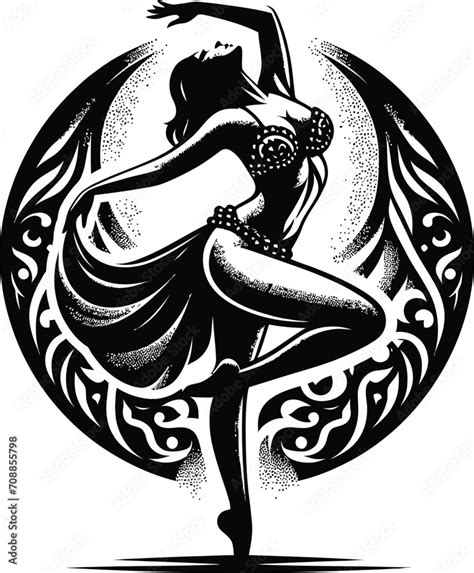 Beautiful Women Belly Dance Pose Vector Image Stock Vector Adobe Stock