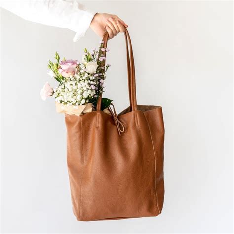 Brown Leather Tote - Etsy