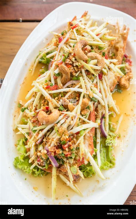 Spicy Mango Seafood Salad Stock Photo Alamy