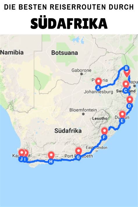 Südafrika Reisetipps Routenvorschläge und Reiserouten Landkarten und