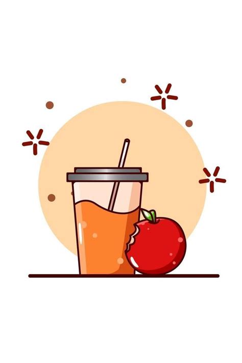 Descargar ilustración de dibujos animados de jugo de naranja y manzana