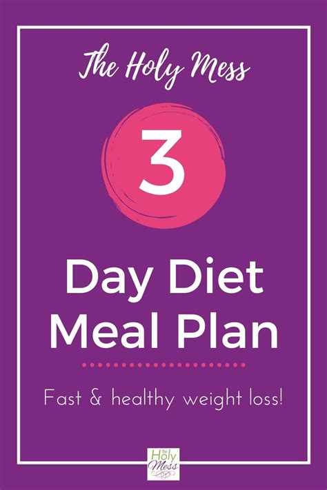 3 Day Diet Meal Plan for Weight Loss — The Holy Mess