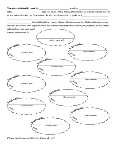 Character Relationship Chart Printable Pdf Download