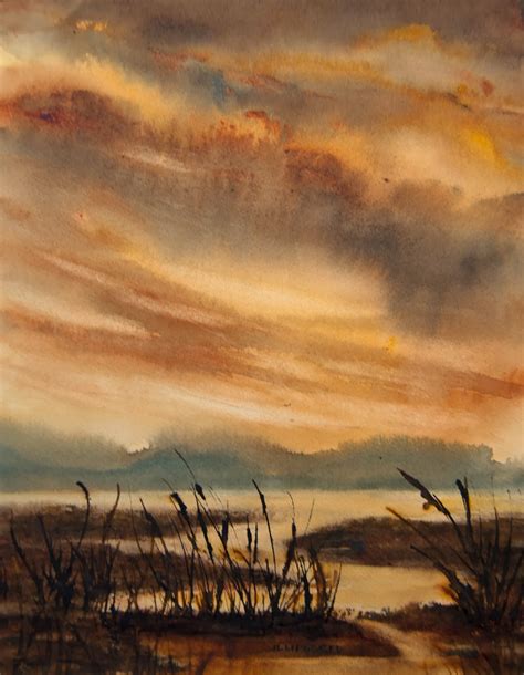 Jean Lurssen watercolors: Marsh Light