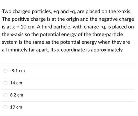 Solved Two Charged Particles Q And Q Are Placed On The Chegg